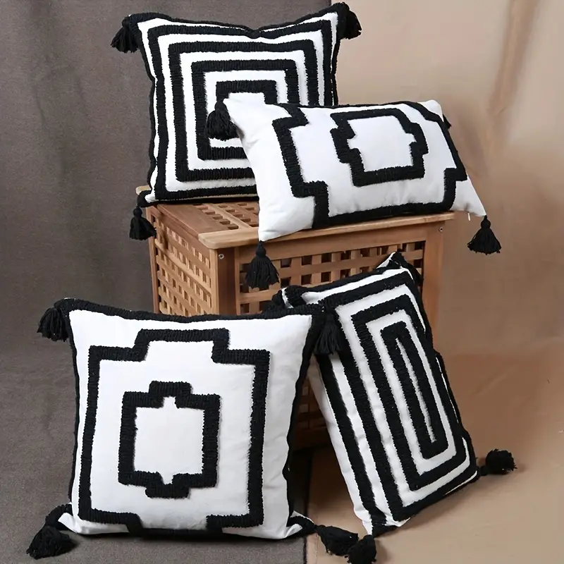 Cojín Cuadrado (45x45cm) Cuadrados Negros