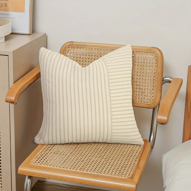 Cojín Cuadrado (45x45cm) Rayas Beige