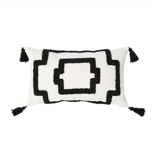 Cojín Rectangular (30x50cm) Blanco y Negro
